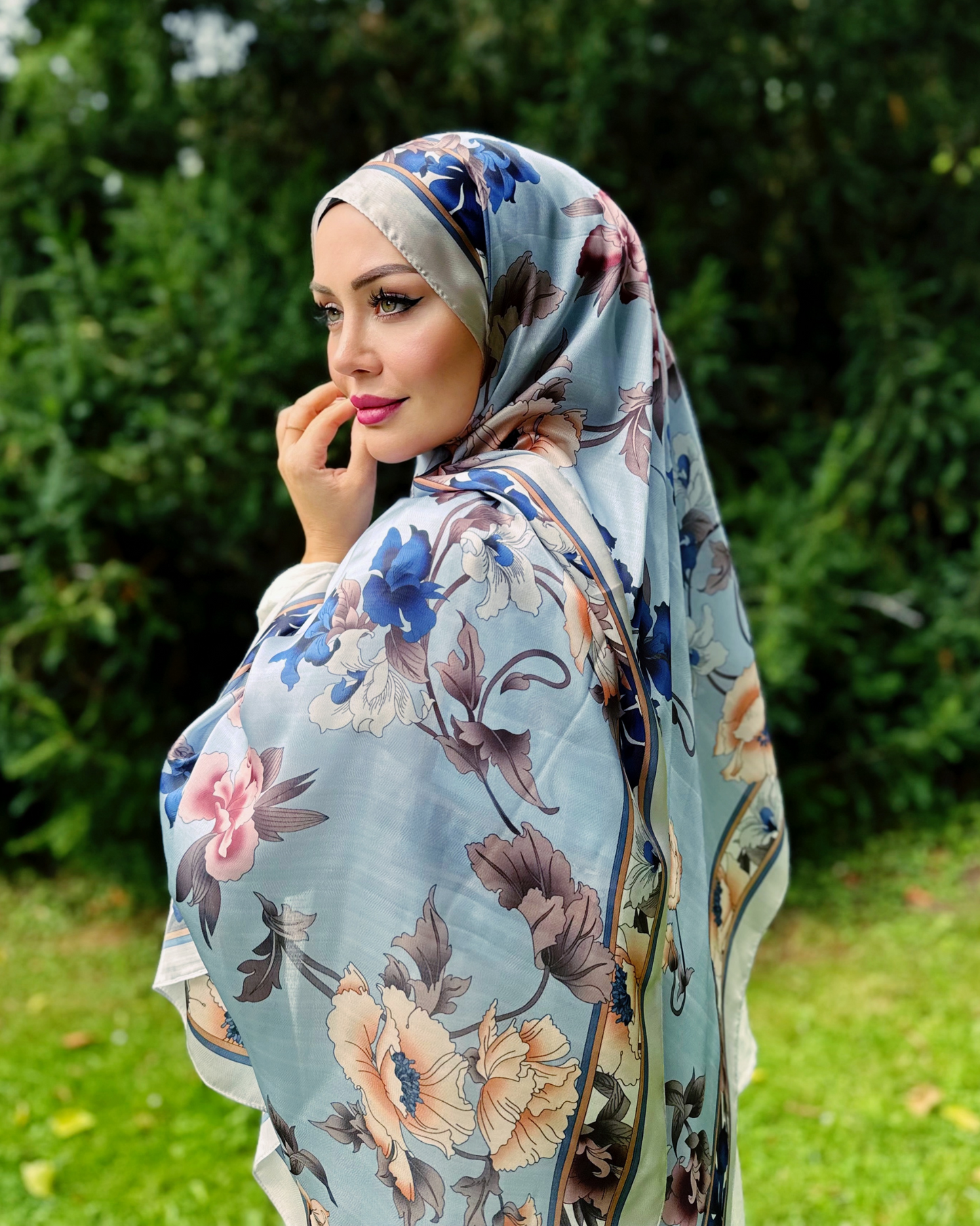 Floraler Schal - Eisblüte