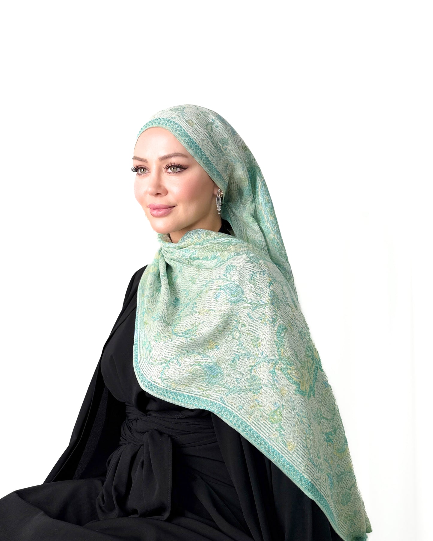 Pashmina Schal - Jacquard Paisley - Mintgrün