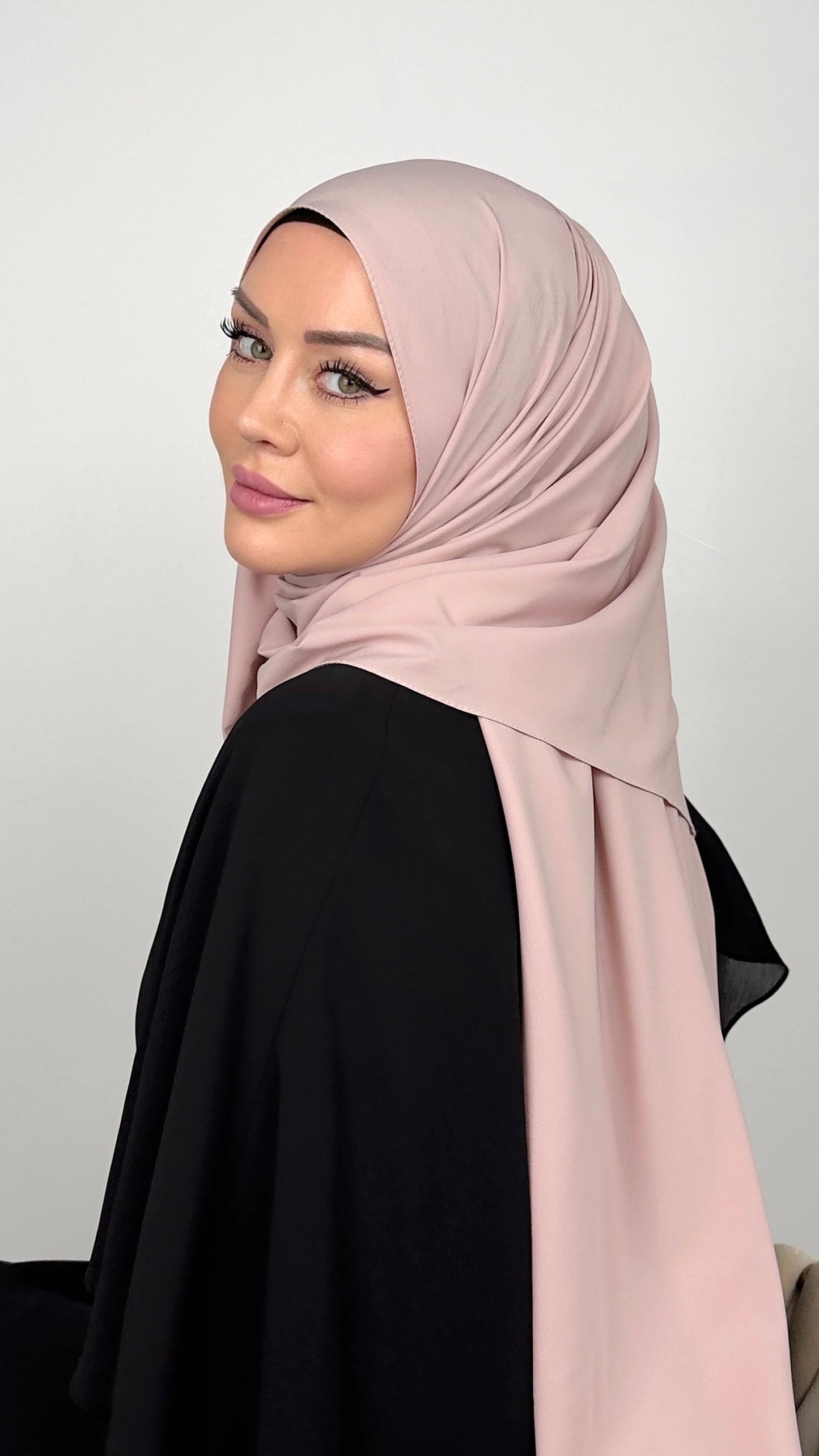 Premium Krepp Schal mit Lycra – Cashmere Rosé