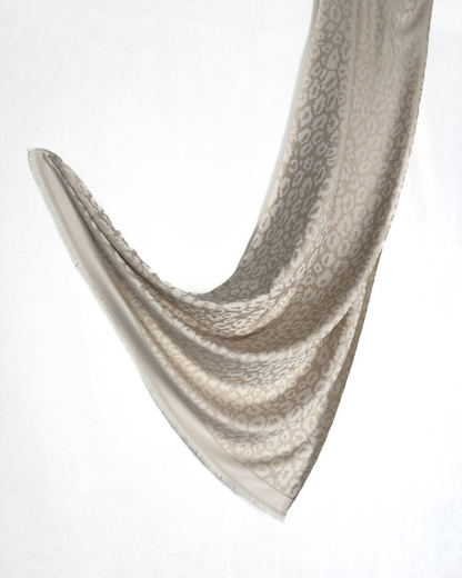 Premium Schal - Leopardenmuster - Beige Creme