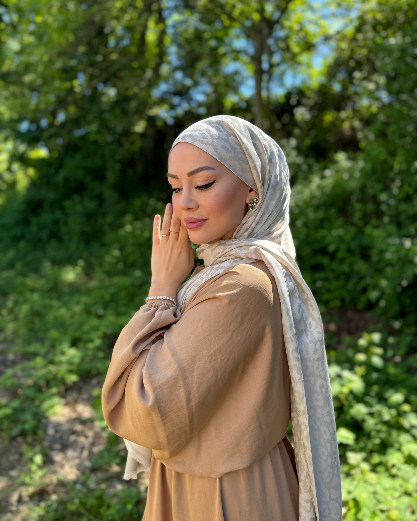 Premium Schal - Leopardenmuster - Beige Creme