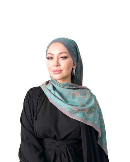 Pashmina Schal - Jacquard Paisley - Jadegrün