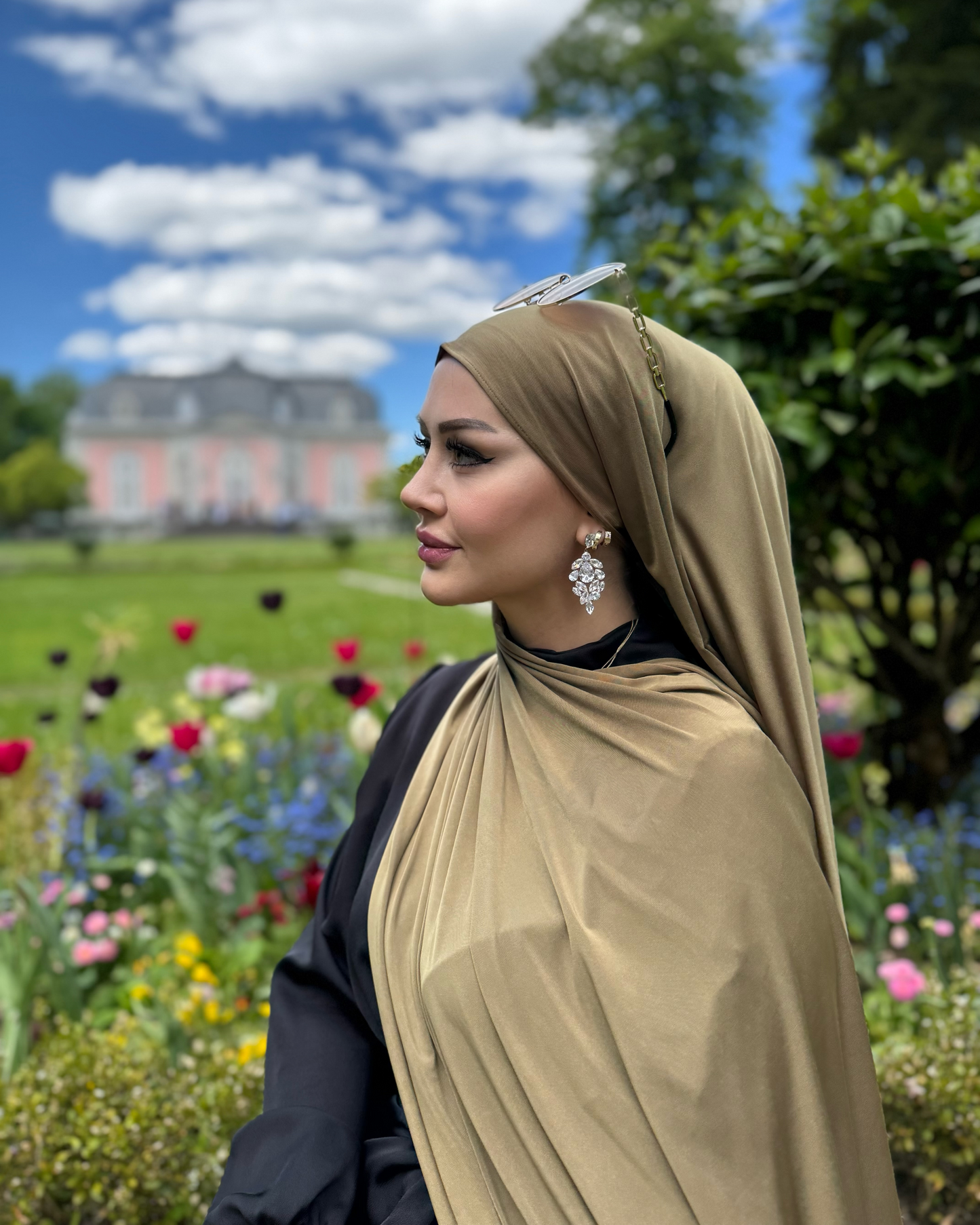 Premium Liquid Schal - Olivgrün