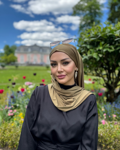 Premium Liquid Schal - Olivgrün