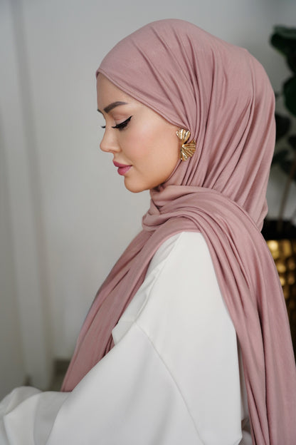 Premium Cotton Jersey Hijab – Soft Rosa | Blickdicht & Rutschfest