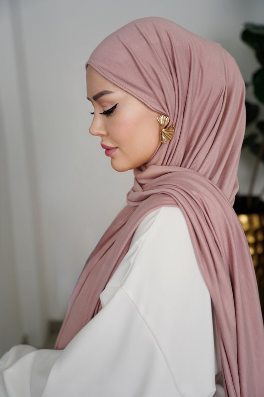 Premium Cotton Jersey Hijab – Soft Rosa | Blickdicht & Rutschfest