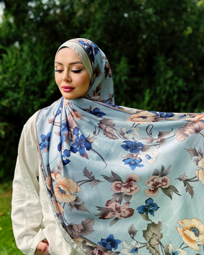 Floraler Schal - Eisblüte