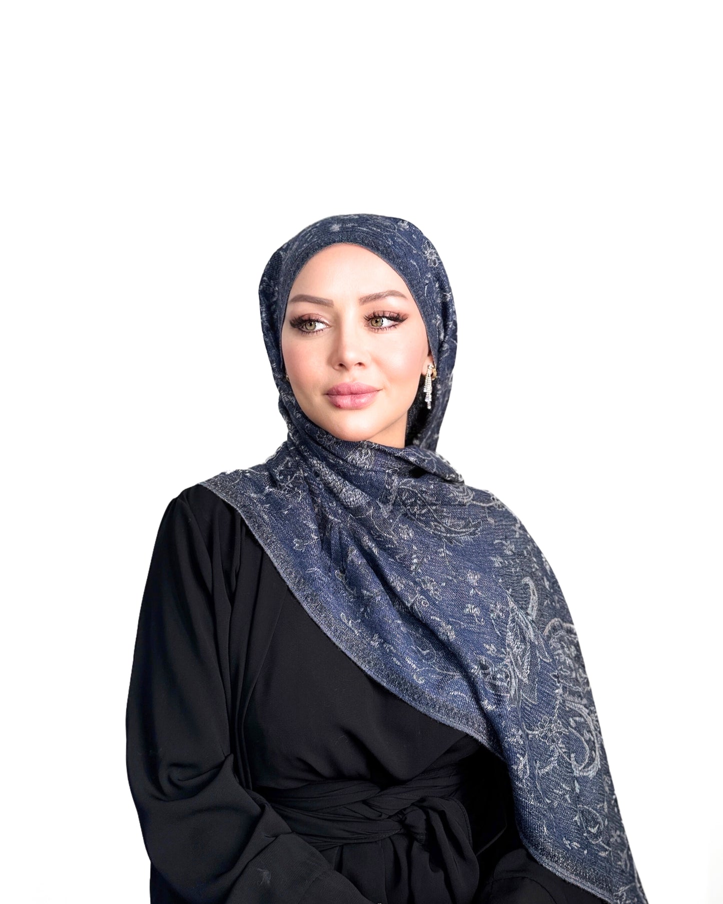 Pashmina Schal - Jacquard Paisley - Mitternachtsblau