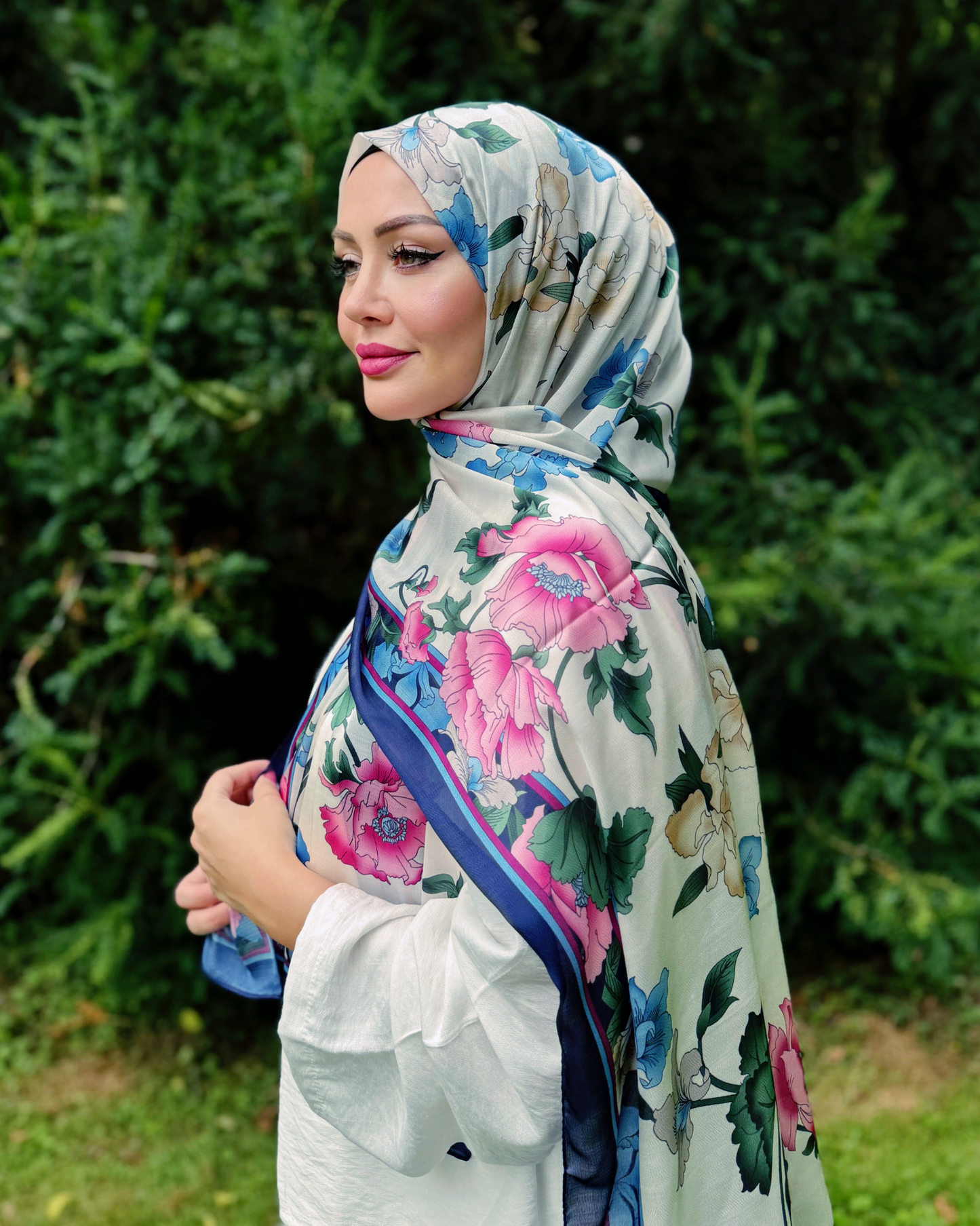 Floraler Schal - Pastellflora