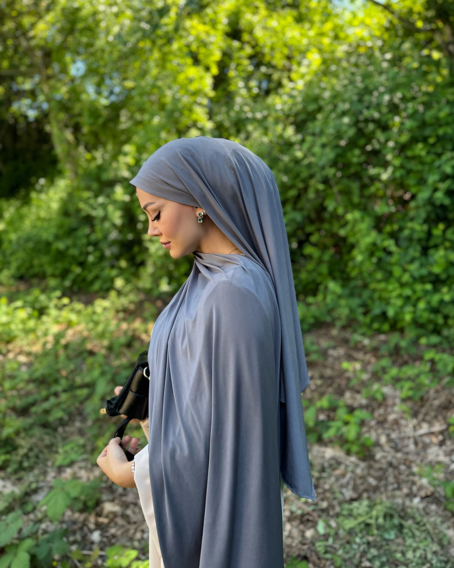 Premium Liquid Schal - Silbergrau