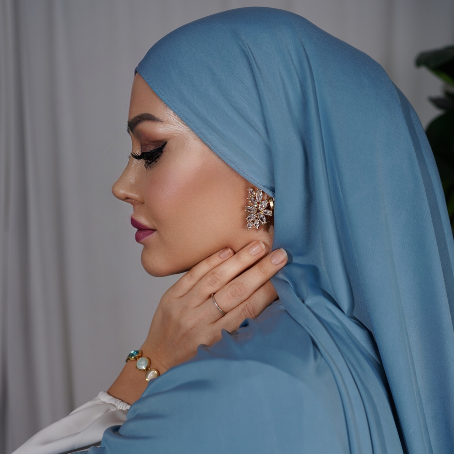 Premium Liquid Jersey Hijab - Blue
