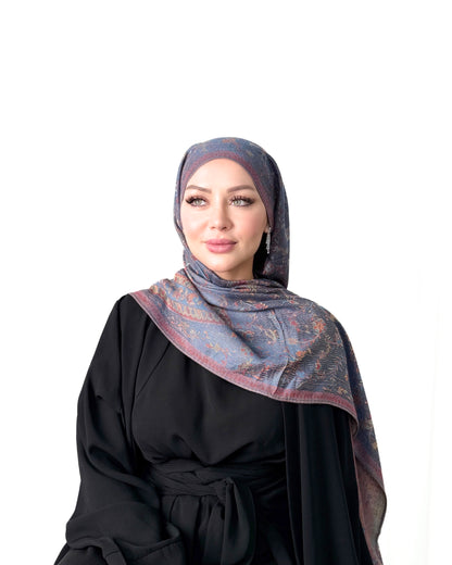 Pashmina Schal - Jacquard Paisley - Orientblau