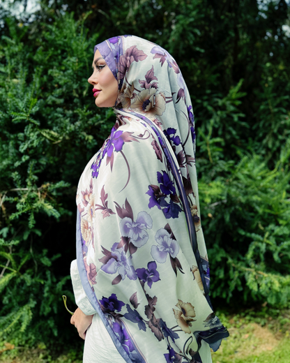 Floraler Schal -Violett