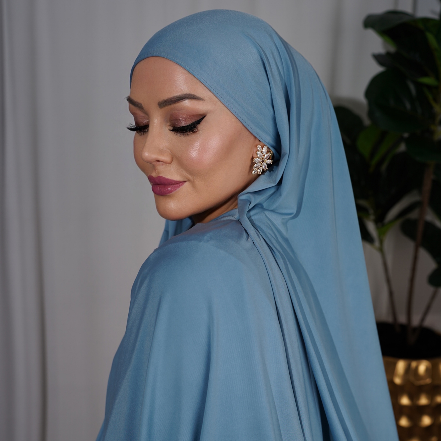 Premium Liquid Jersey Hijab - Blue