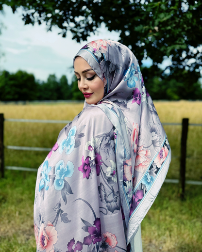 Floraler Schal - Mauve