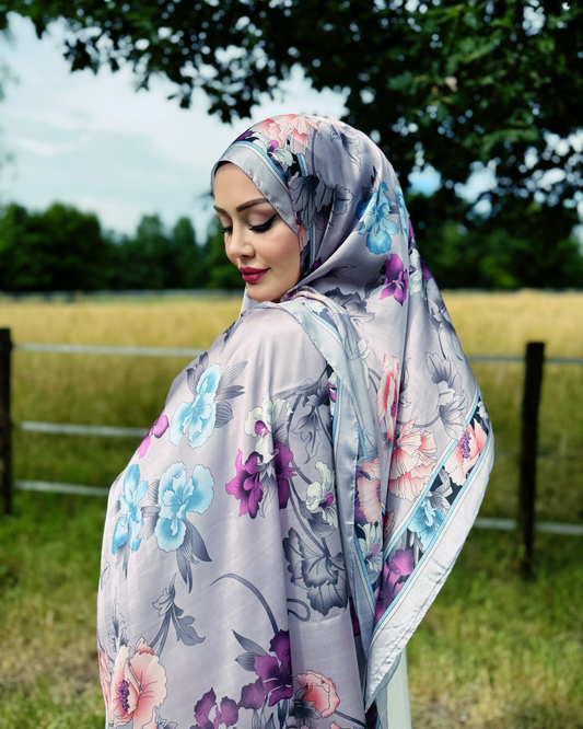 Floraler Schal - Mauve