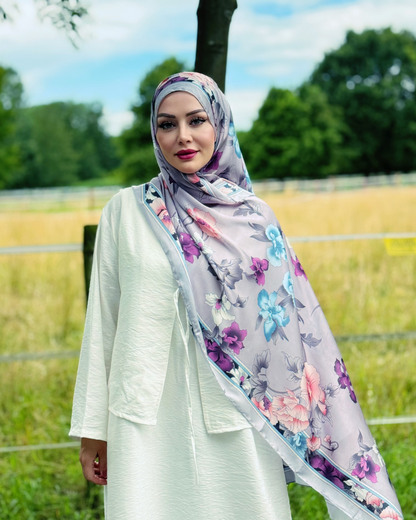 Floraler Schal - Mauve