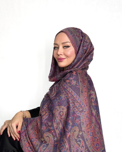 Pashmina Schal - Jacquard Paisley - Königliches Amethyst