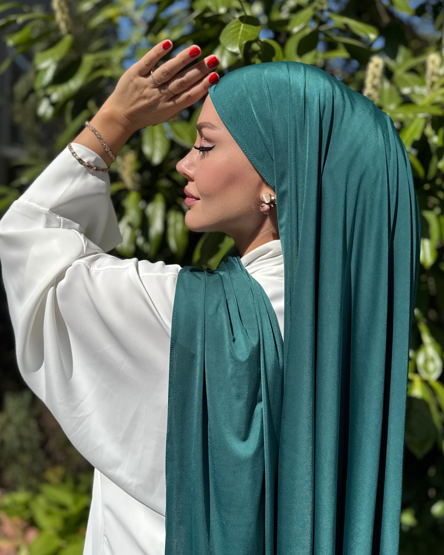 Premium Liquid Schal - Smaragdgrün