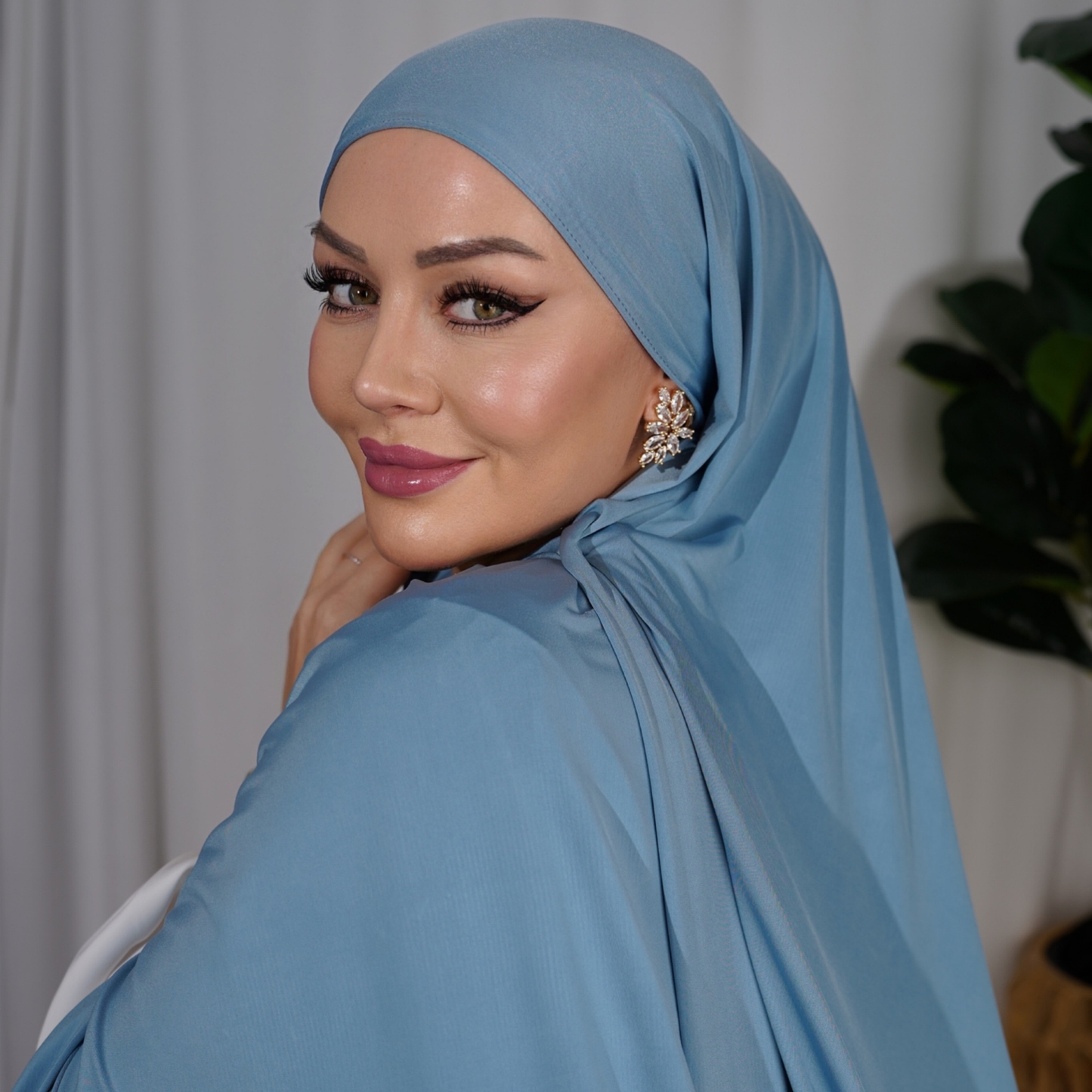 Premium Liquid Jersey Hijab - Blue