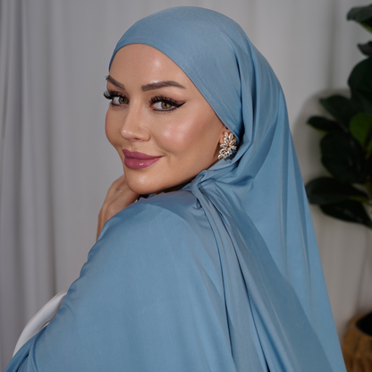 Premium Liquid Jersey Hijab - Blue