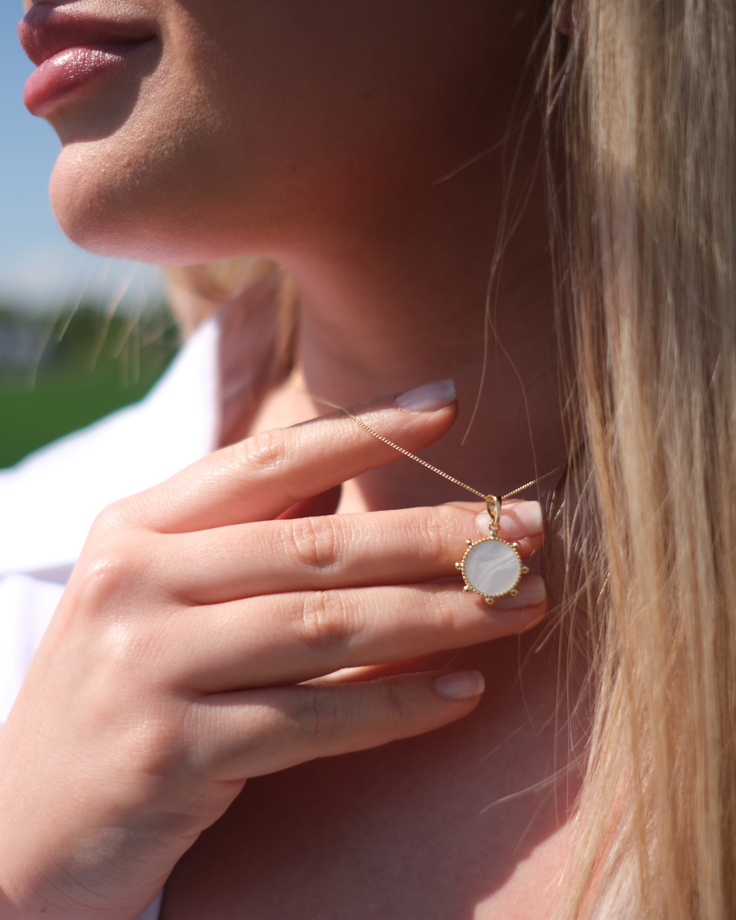 Golden Lumina - Damen Kette Perlmutt