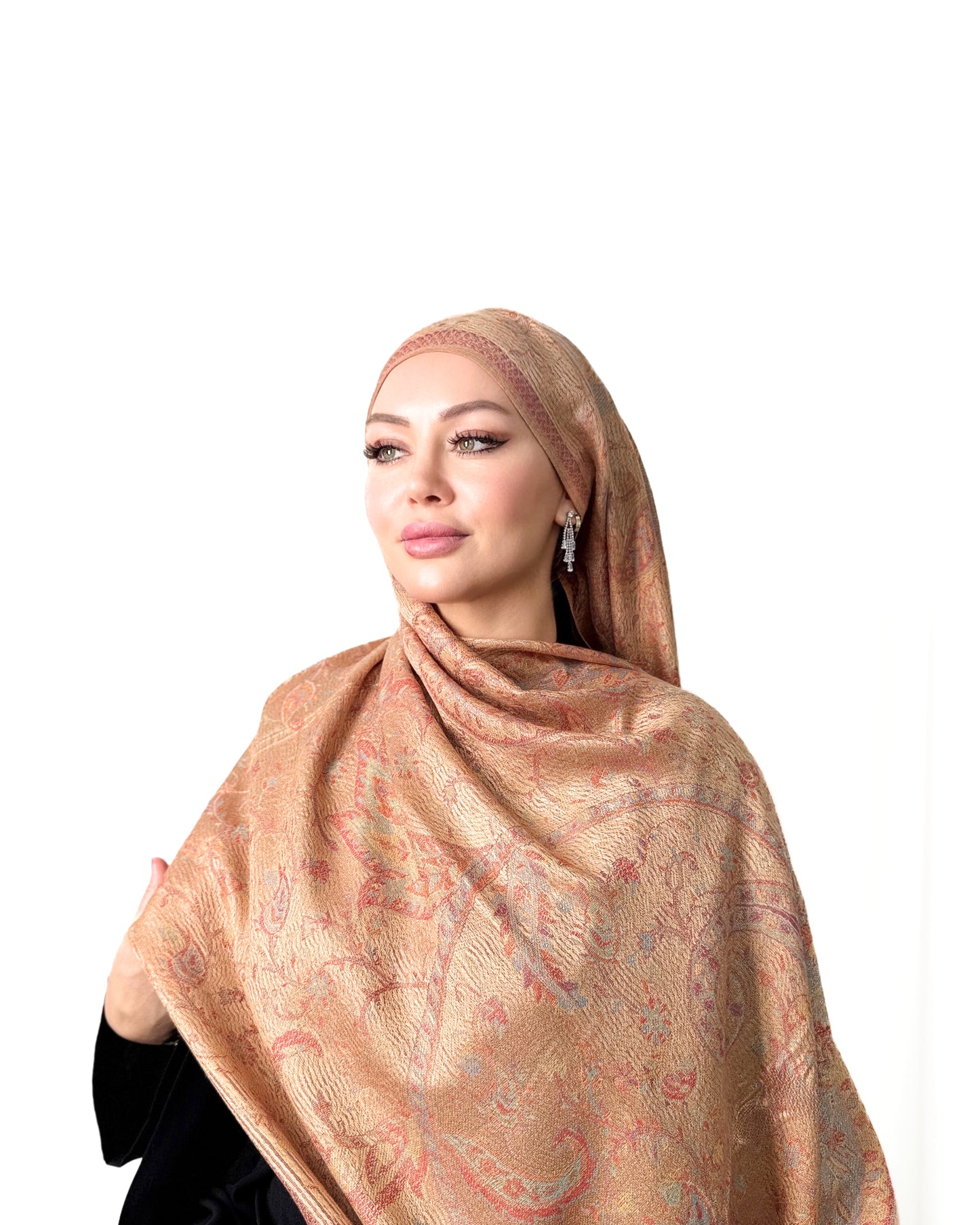 Pashmina Scarf - Jacquard Paisley - Orient Gold