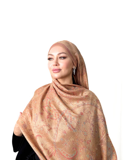 Pashmina Scarf - Jacquard Paisley - Orient Gold