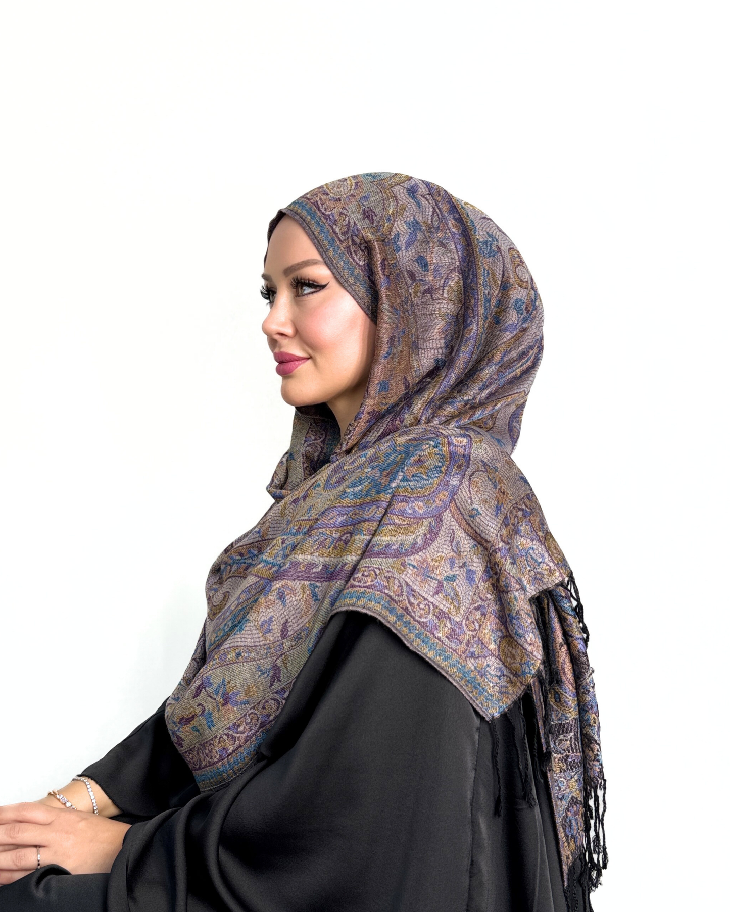 Pashmina Schal - Jacquard Paisley - Mystisches Mokka