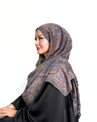 Pashmina Schal - Jacquard Paisley - Mystisches Mokka