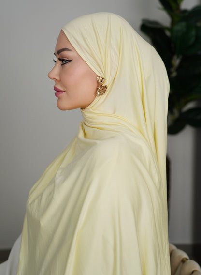 Premium Cotton Jersey Hijab – Butter Lemon
