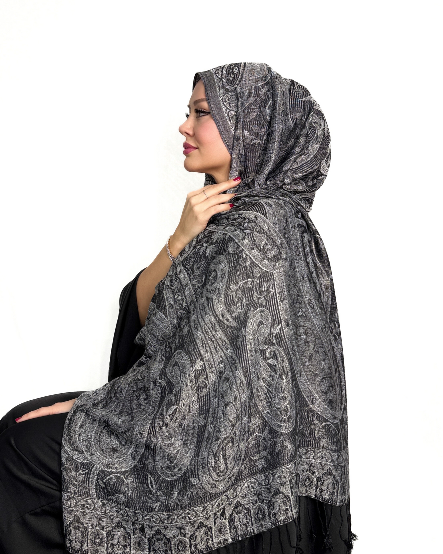 Pashmina Schal - Jacquard Paisley - Schattenonyx