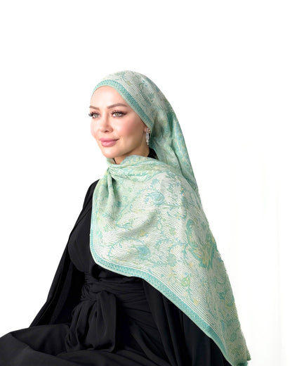 Pashmina Schal - Jacquard Paisley - Mintgrün