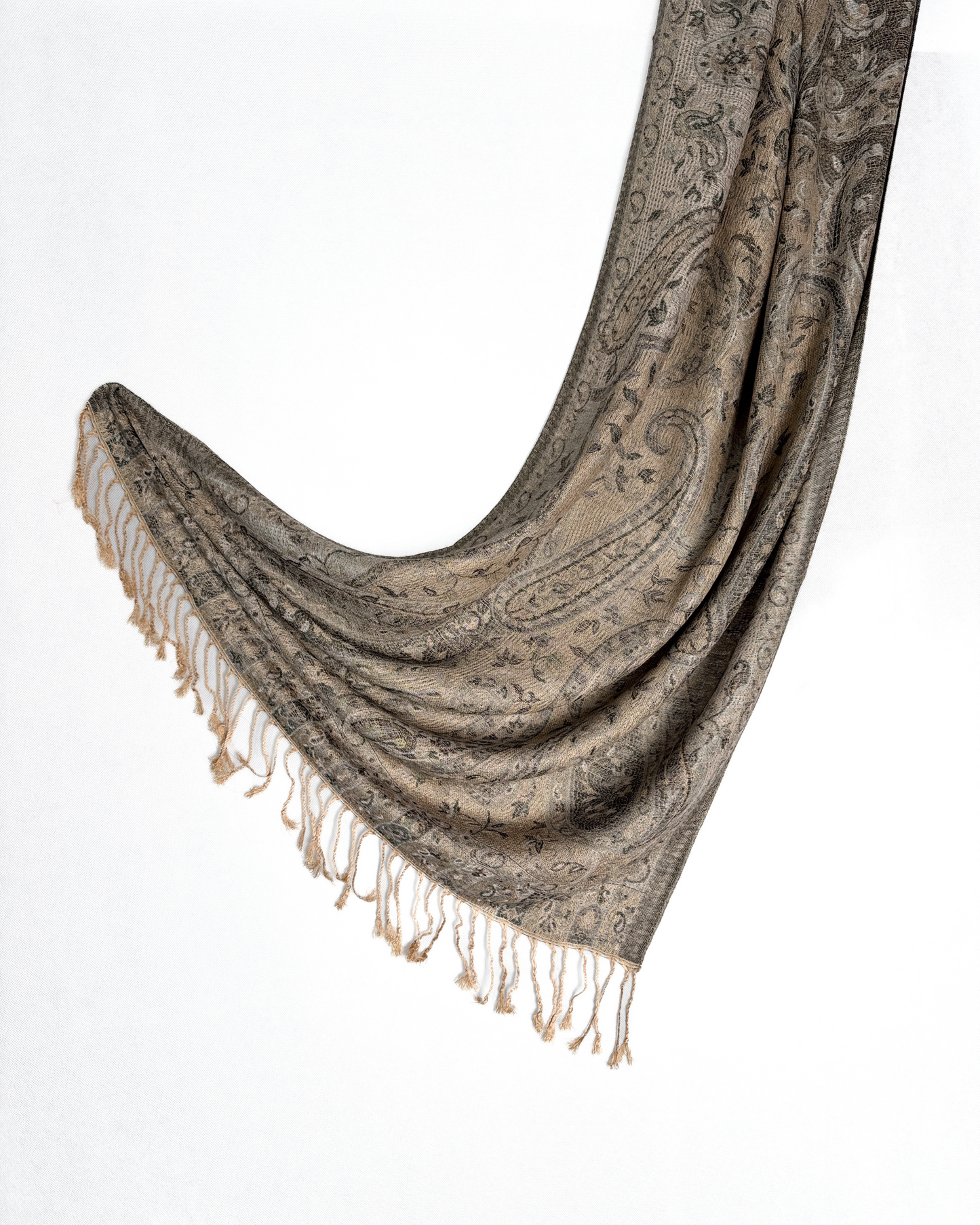 Pashmina Schal - Jacquard Paisley - Goldener Sand
