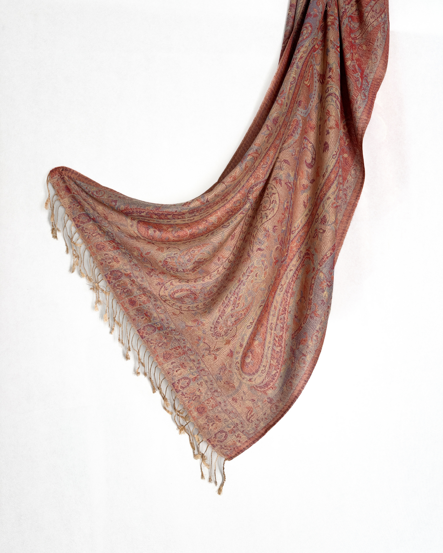 Pashmina Schal - Jacquard Paisley - Rosébeige
