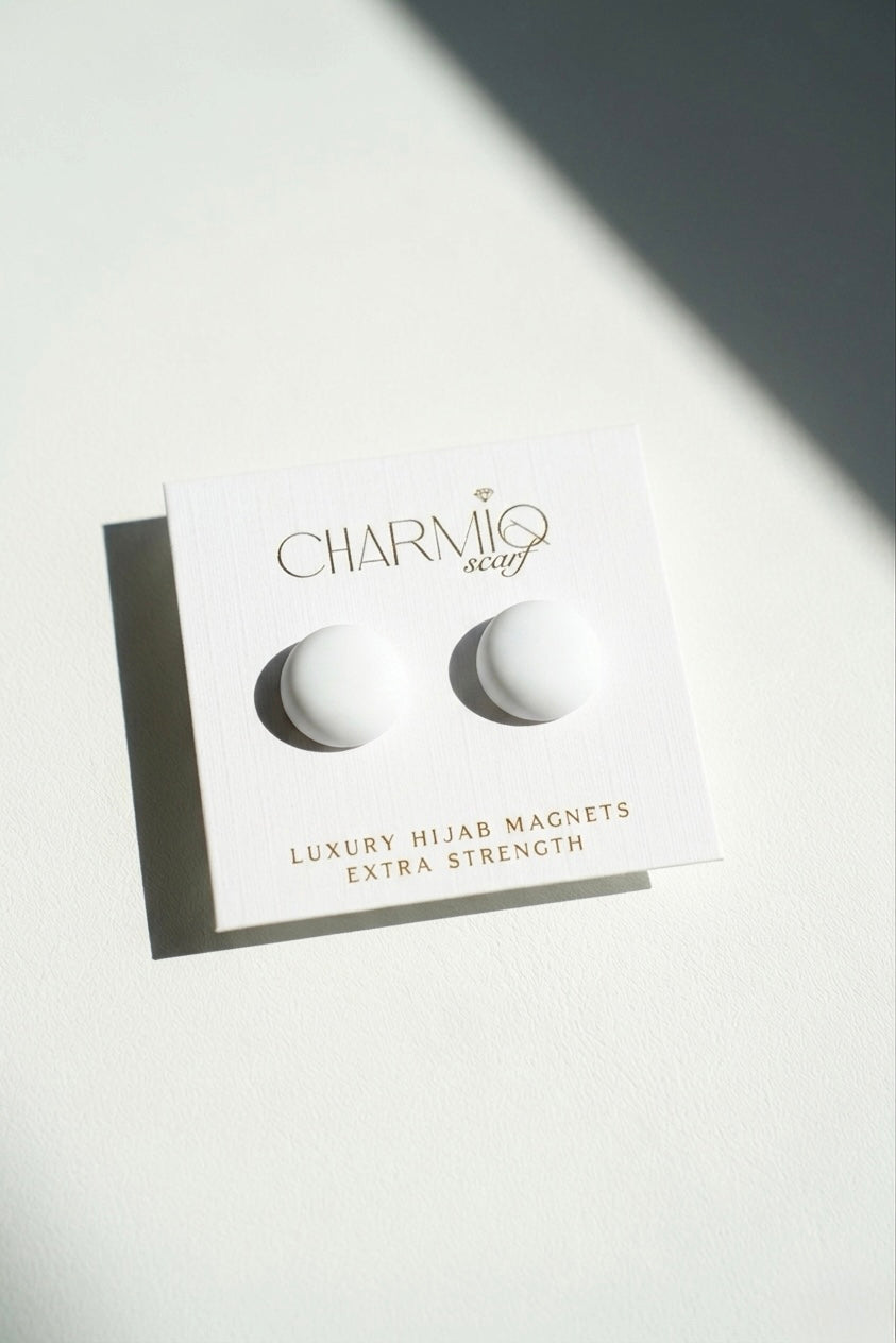 CHARMIQ Premium Hijab-Magnete | Weiß