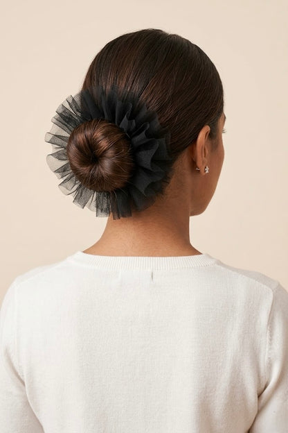 Tüll-Volumen-Scrunchie | Schwarz