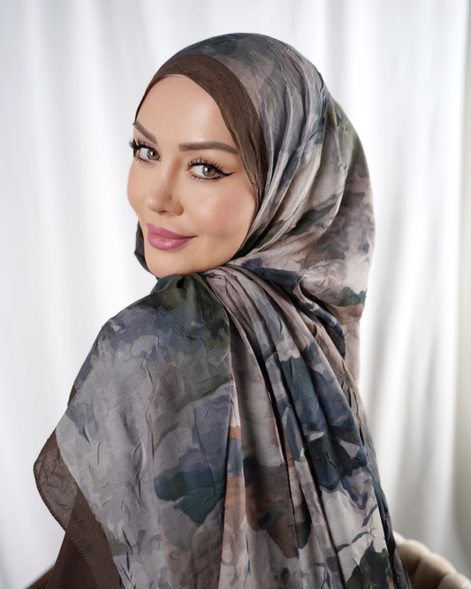 Cotton Crush Hijab - Naturstein