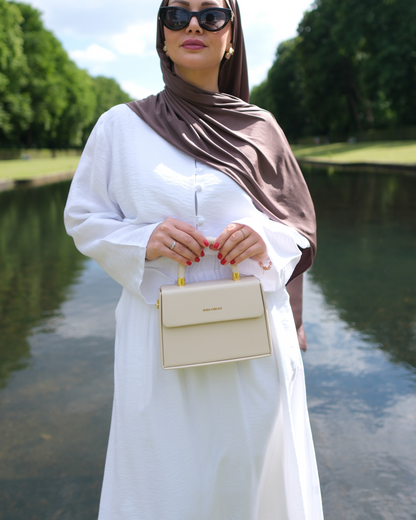 Handtasche - Soft-Kunstleder - Beige