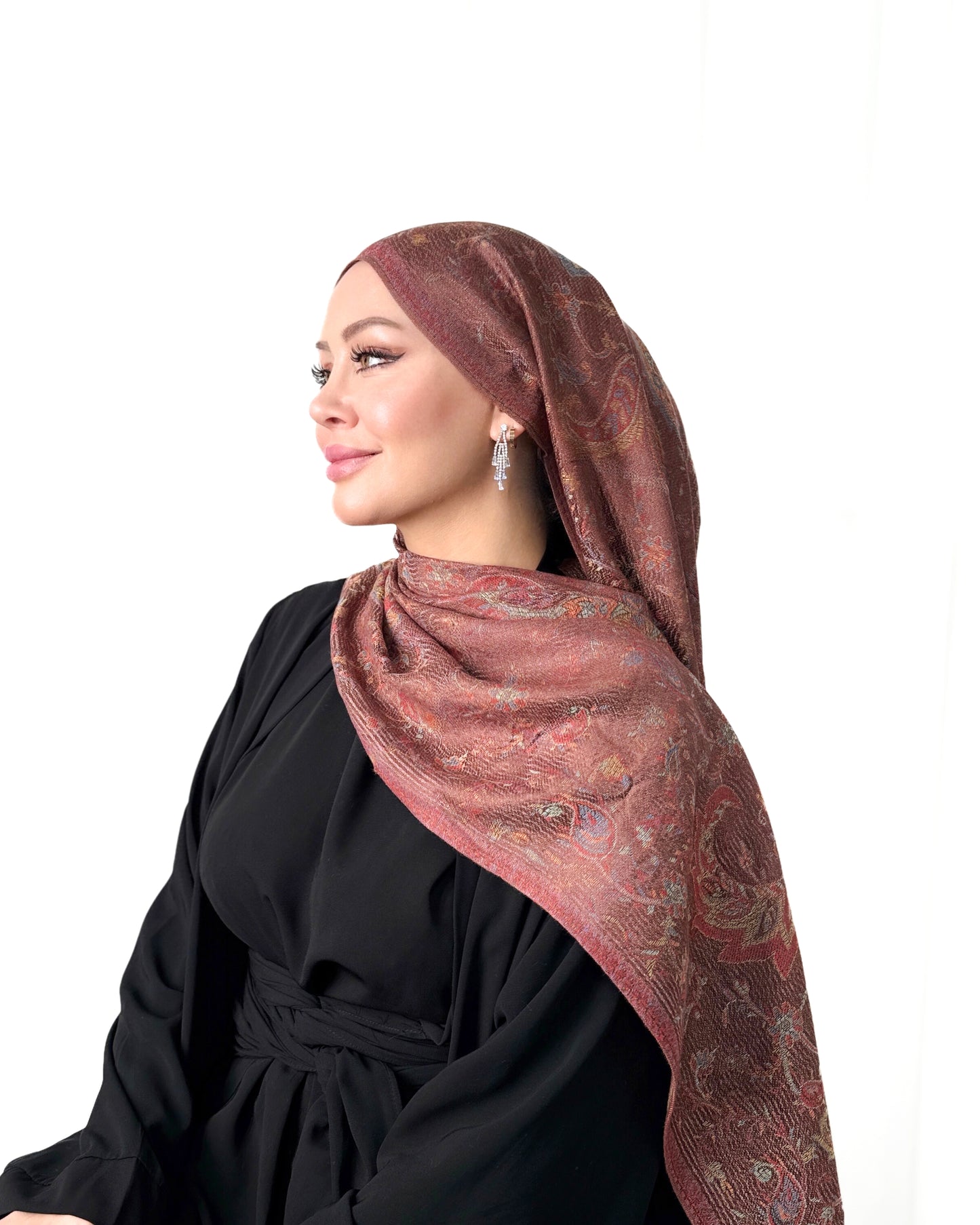 Pashmina Schal - Jacquard Paisley - Kupferrosé