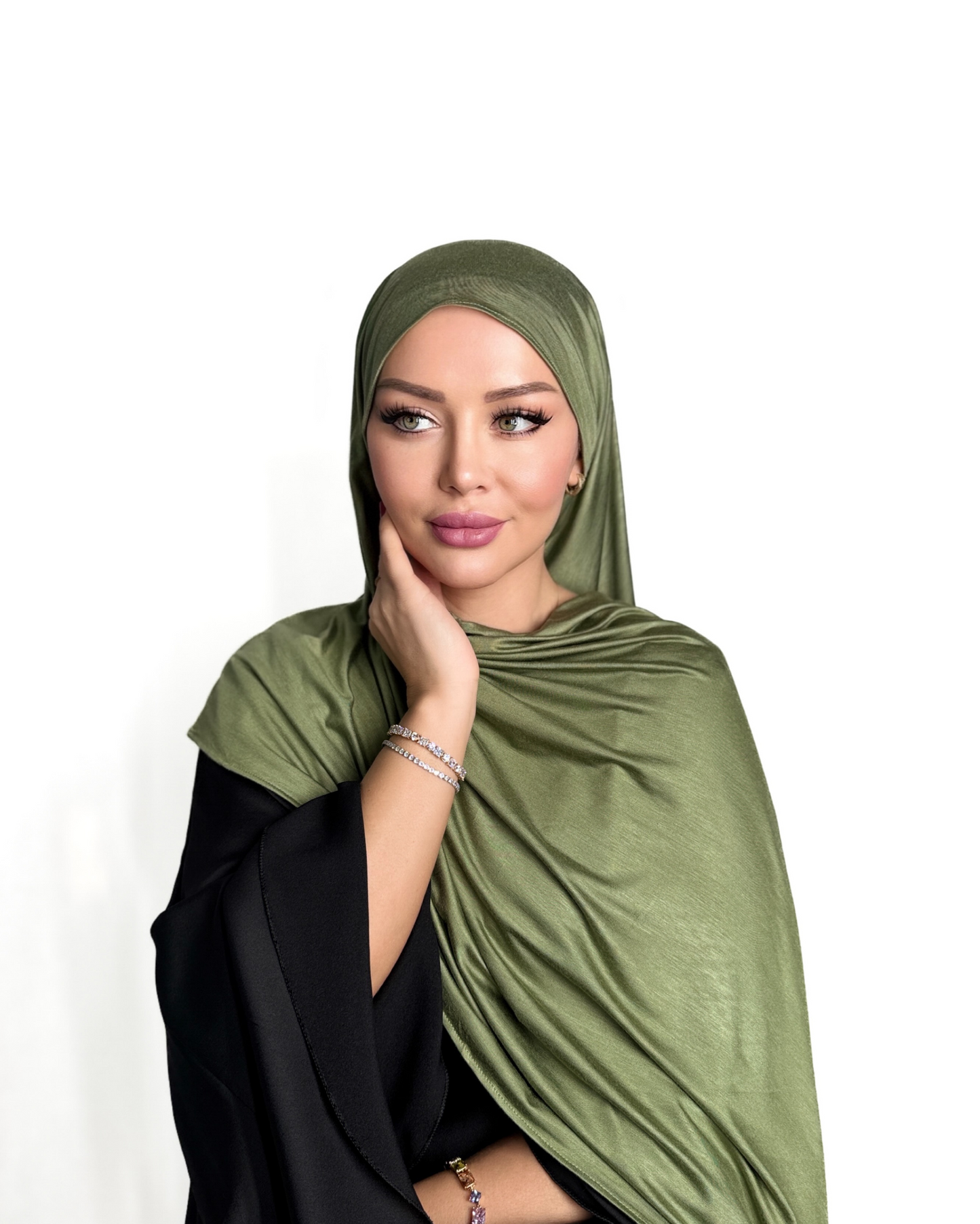 Premium Cotton Jersey - Olive Royal