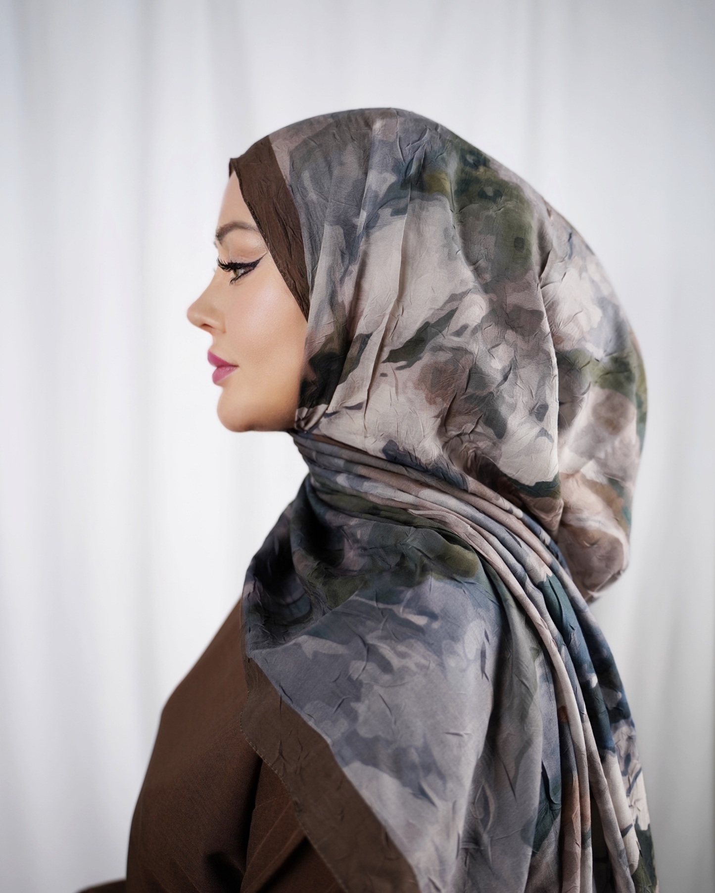 Cotton Crush Hijab - Naturstein