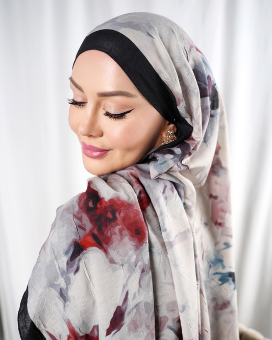 Cotton Crush Hijab - Graurose
