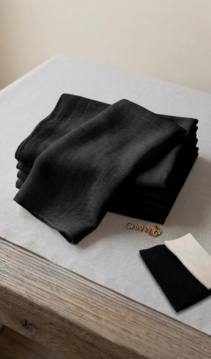 Unterkopftuch / Bonnet aus 100 % Baumwolle – Schwarz