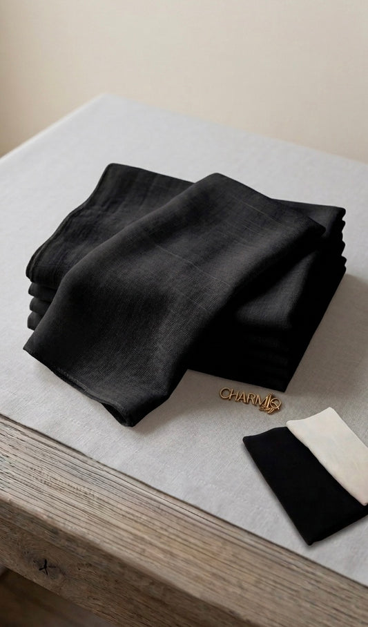 Unterkopftuch / Bonnet aus 100 % Baumwolle – Schwarz