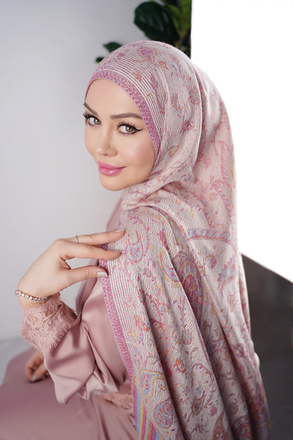 Pashmina Schal - Jacquard Paisley - Altrosa