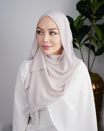 Premium Krepp Schal - Nude | Edel & Blickdicht