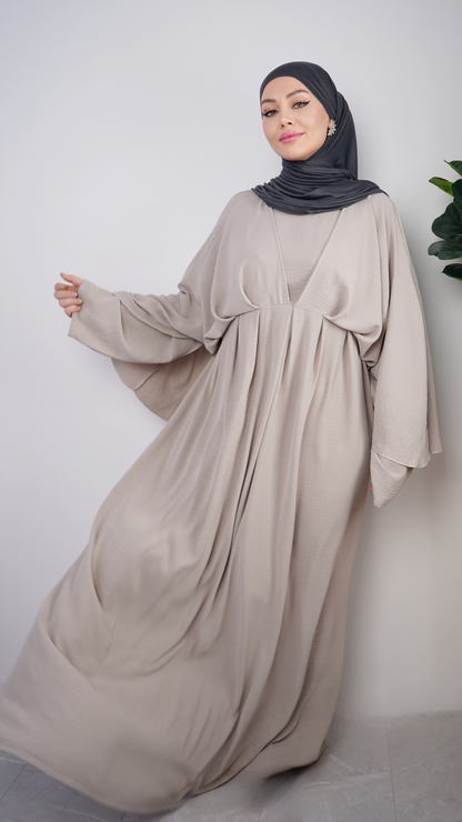 Maxi Abaya – Kleid mit elastischer Taille & Fledermausärmeln.