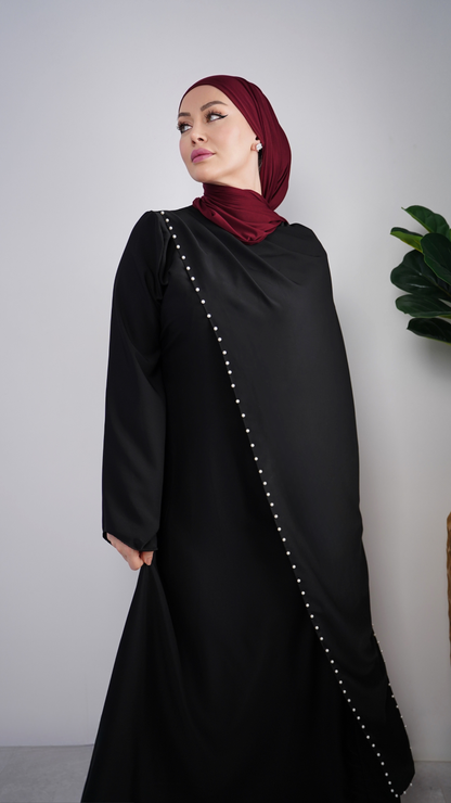 Perlen Eleganz - Kleid mit Perlen & Rückenschnürung
