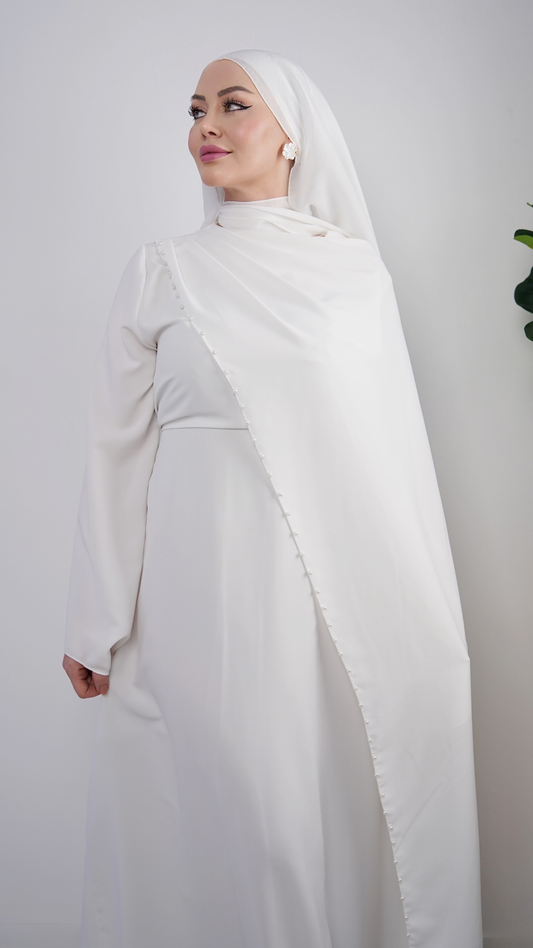 Perlen Eleganz - Kleid mit Perlen & Rückenschnürung